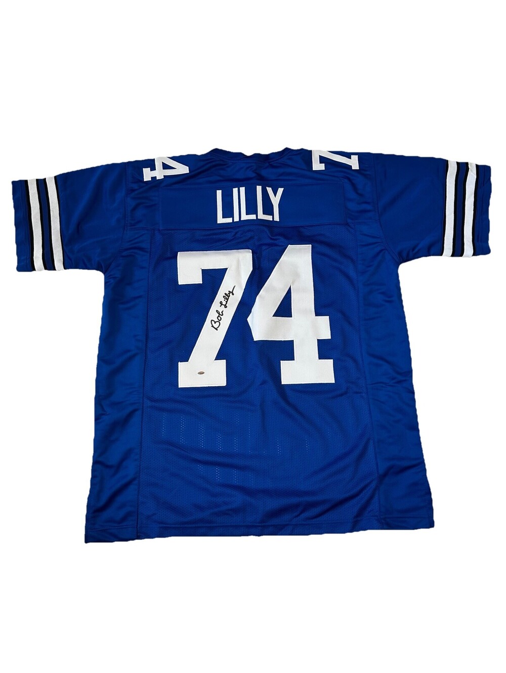 Bob Lilly Signed Dallas Cowboys Jersey Blue Stitched OK Authentics